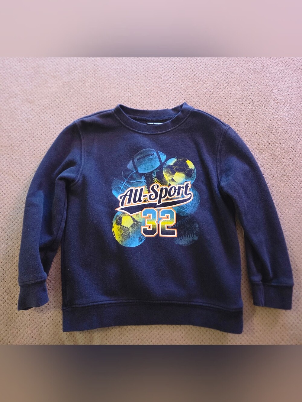 navy blue Joe Boxer long-sleeve "All-Sport" graphic pullover sweatshirt 4T